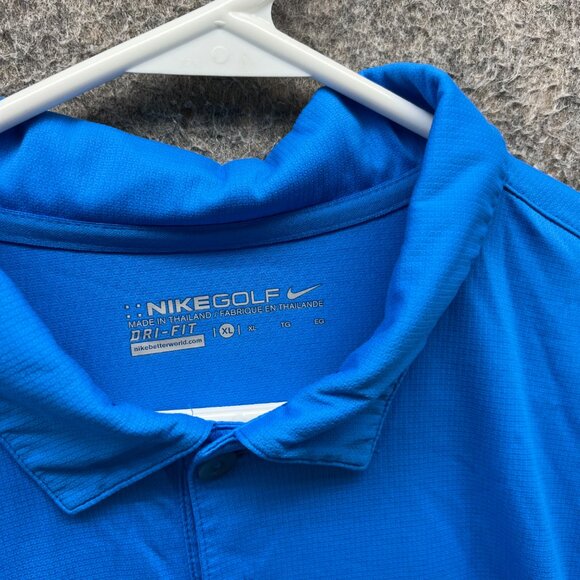 Nike Polo Shirt Mens XL Blue Performance Jersey Dri Fit Golf Golfer Extra Large - Picture 2 of 10